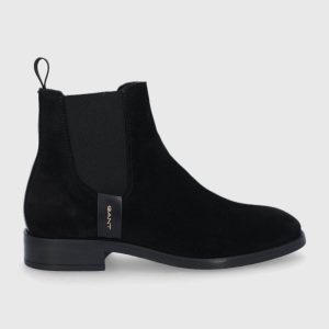 AW21-OBD17T_99X_F1.jpg Gant Ghete Chelsea de piele Fayy femei, culoarea negru, cu toc plat