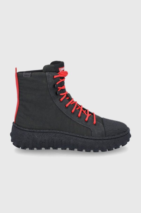 AW21-OBD1GU_90X_F1.jpg Camper Botine Ground femei, culoarea gri, cu platformă