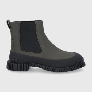 AW21-OBD1H4_77X_F1.jpg Camper Ghete Chelsea de piele Ufo/Pix femei, culoarea verde, cu toc plat