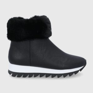 AW21-OBD1I8_99X_F1.jpg Dkny Botine femei, culoarea negru, cu toc plat, izolat