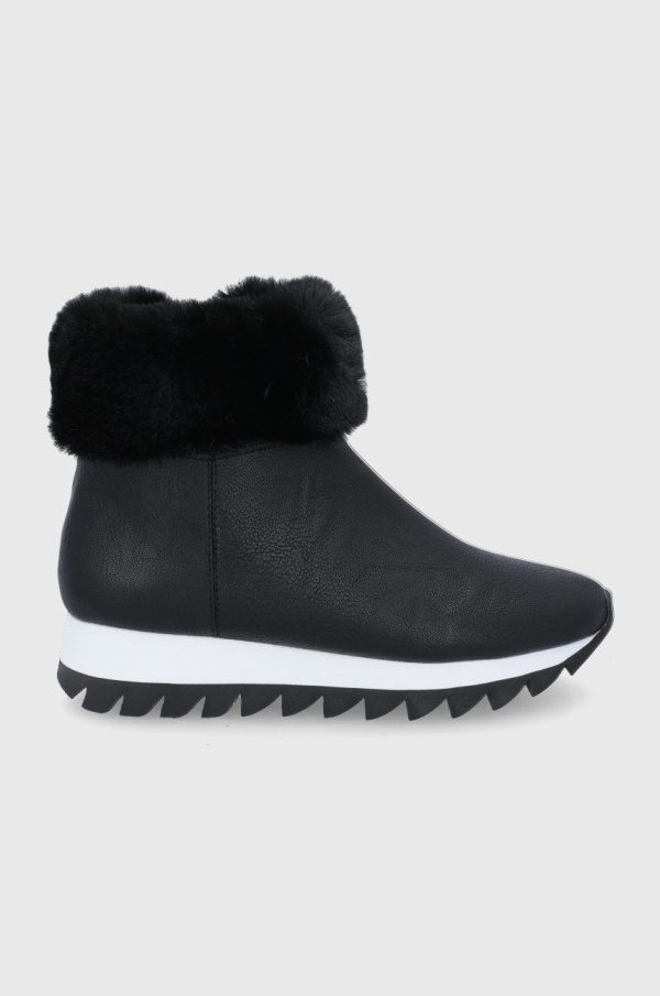 AW21-OBD1I8_99X_F1.jpg Dkny Botine femei, culoarea negru, cu toc plat, izolat