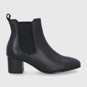 AW21-OBD1OO_99X_F1.jpg Levi's Ghete Chelsea de piele femei, culoarea negru, cu toc drept