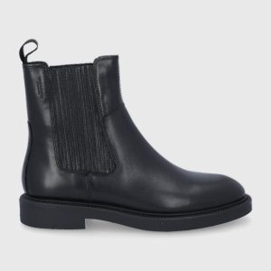 AW21-OBD1Y6_99X_F1.jpg Vagabond Ghete Chelsea de piele femei, culoarea negru, cu toc plat, izolare usoara