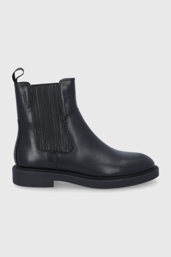 AW21-OBD1Y6_99X_F1.jpg Vagabond Ghete Chelsea de piele femei, culoarea negru, cu toc plat, izolare usoara