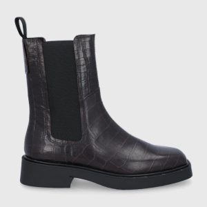 AW21-OBD23L_98X_F1.jpg Vagabond Ghete Chelsea de piele femei, culoarea maro, cu toc plat
