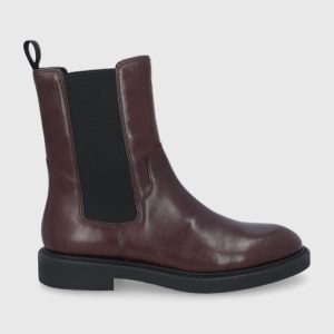 AW21-OBD23Z_88X_F1.jpg Vagabond Ghete Chelsea de piele femei, culoarea maro, cu toc plat