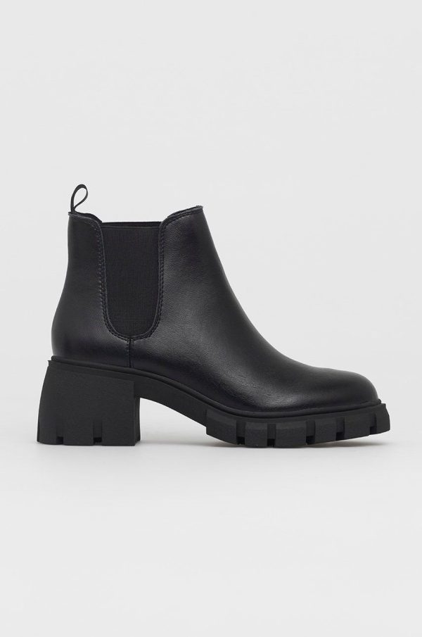 AW21-OBD2BG_99X_F1.jpg Steve Madden Ghete Chelsea de piele Howler femei, culoarea negru, cu toc drept