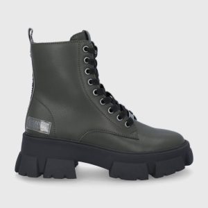 AW21-OBD2D4_97X_F1.jpg Steve Madden Bocanci de piele femei, culoarea verde, cu platformă