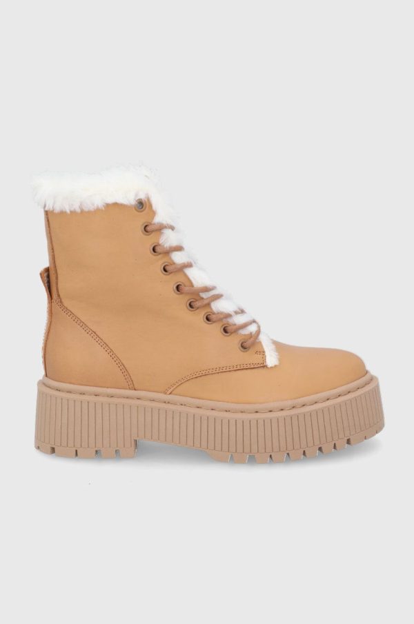 AW21-OBD2DB_84X_F1.jpg Steve Madden Cizme de piele femei, culoarea maro, cu platformă, izolat