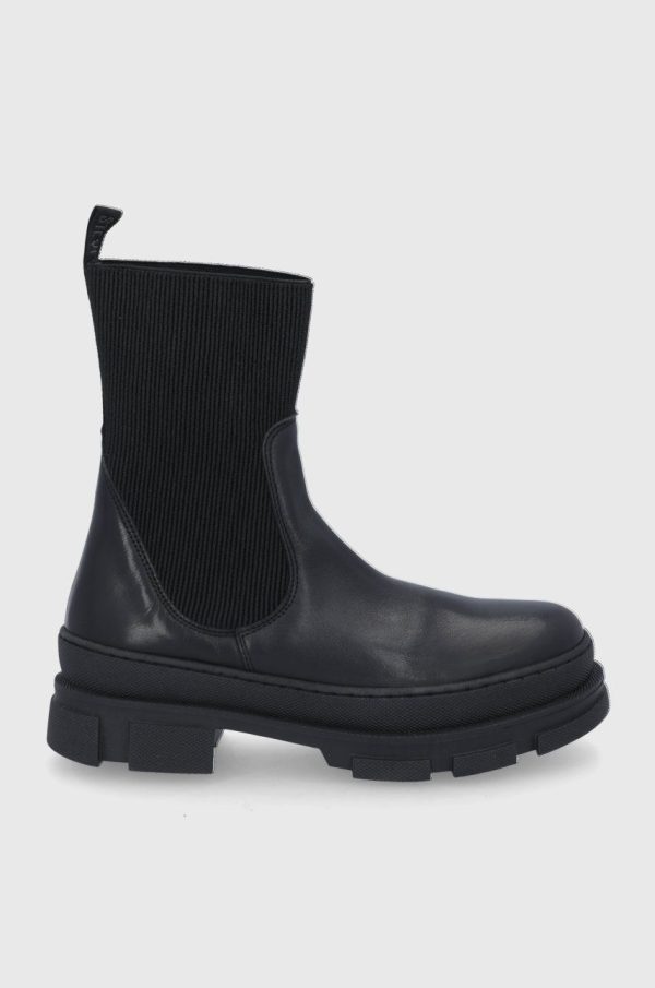 Steve Madden Botine femei, culoarea negru, cu platformă