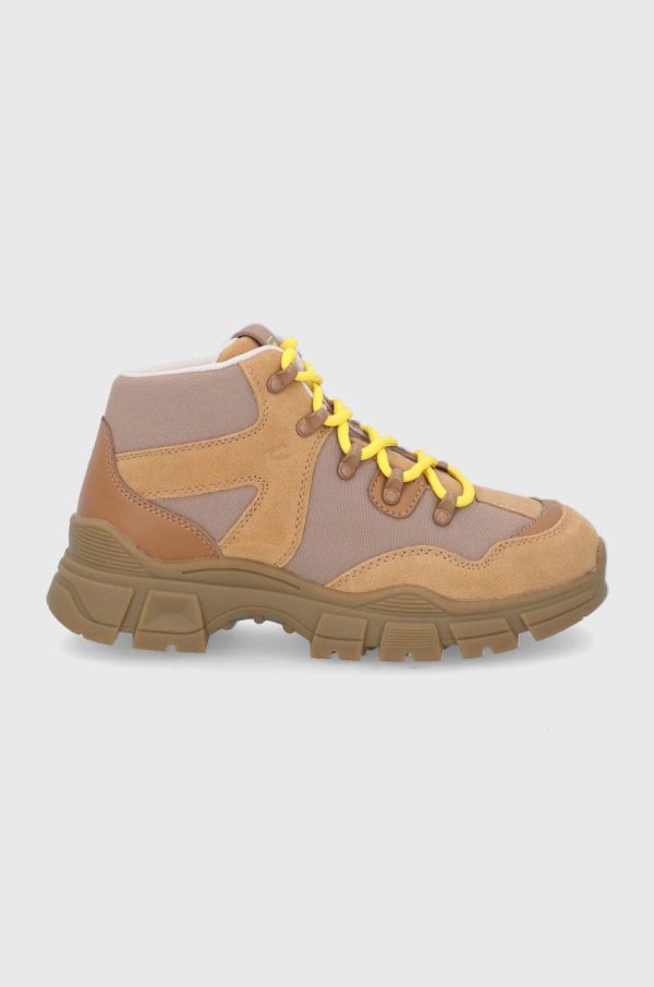 Camel Active Botine femei, culoarea maro, cu platformă