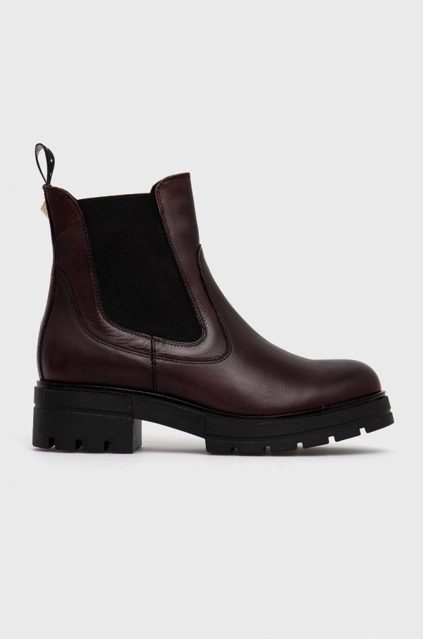 AW21-OBD3WH_83X_F1.jpg Sisley Ghete Chelsea de piele femei, culoarea bordo, cu toc plat