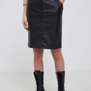 Vila Fustă culoarea negru, mini, model drept