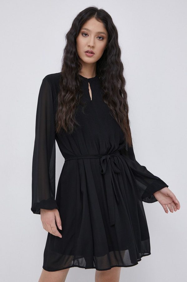 Jacqueline de Yong Rochie culoarea negru, mini, evazata