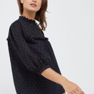 AW22-BDD009_99X_F1.jpg Y.A.S bluza din bumbac femei, culoarea negru, neted
