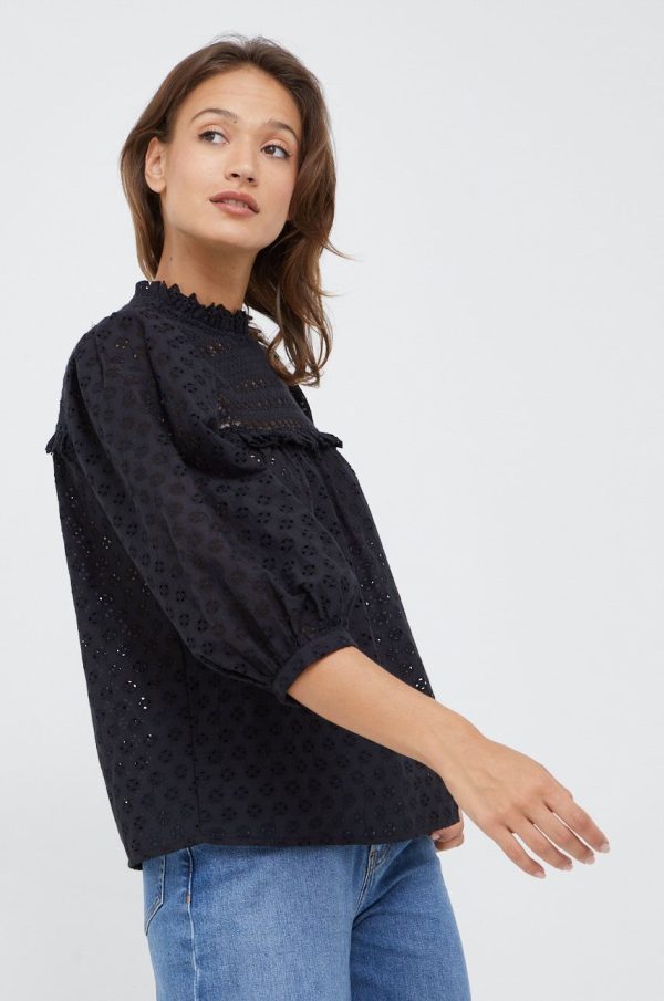 AW22-BDD009_99X_F1.jpg Y.A.S bluza din bumbac femei, culoarea negru, neted