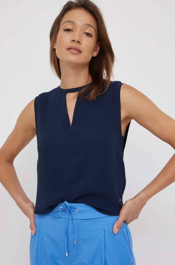 AW22-BDD03L_59X_F1.jpg Pepe Jeans bluza femei, culoarea albastru marin, neted