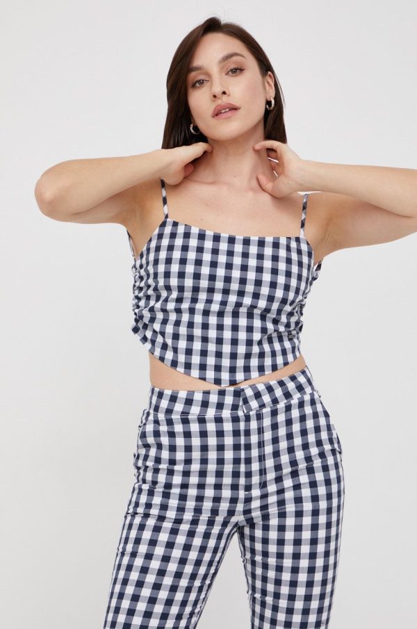 AW22-BDD043_00X_F1.jpg Pepe Jeans top femei, culoarea alb, in carouri