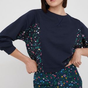 Pepe Jeans hanorac de bumbac femei, culoarea albastru marin, modelator