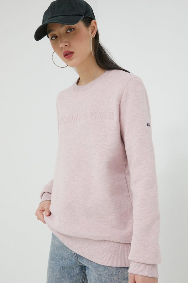 AW22-BLD0FF_30X_F1.jpg Superdry bluza femei, culoarea roz, cu imprimeu