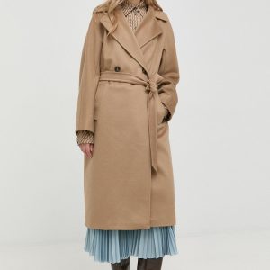 AW22-KPD09N_82X_F1.jpg Weekend Max Mara palton de lana culoarea maro, de tranzitie
