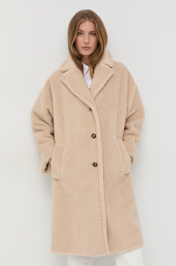 AW22-KPD09O_80X_F1.jpg Weekend Max Mara palton de lana culoarea bej, de tranzitie