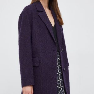 AW22-KPD0BO_45X_F1.jpg Sisley palton din lana culoarea violet, de tranzitie
