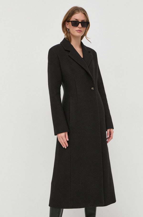AW22-KPD0DN_89X_F1.jpg Trussardi palton de lana culoarea maro, de tranzitie