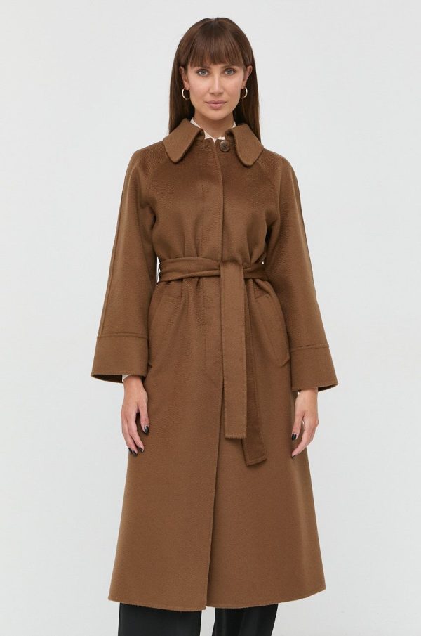 AW22-KPD0F4_88X_F1.jpg Luisa Spagnoli palton de lana culoarea maro, de tranzitie