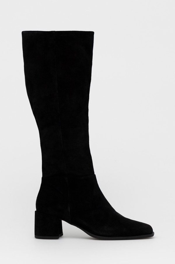 AW22-OBD0A4_99X_F1.jpg Vagabond cizme din piele intoarsa Stina femei, culoarea negru, cu toc drept