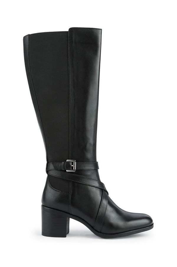 Geox cizme New Asheel femei, culoarea negru, cu toc drept