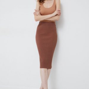 AW22-SDD00C_84X_F1.jpg Vero Moda fusta culoarea maro, mini, evazati