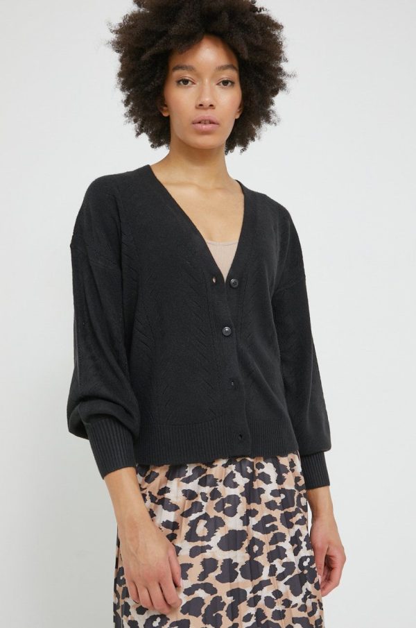 Only cardigan femei, culoarea negru, light