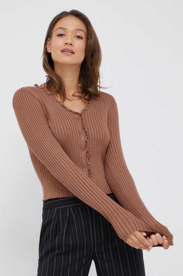 Vero Moda cardigan femei, culoarea maro, light