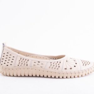 PANTOFI DAMA PIELE NATURALA DE VITEL CLAUDIO CASINI CART FT556 /BEJ -