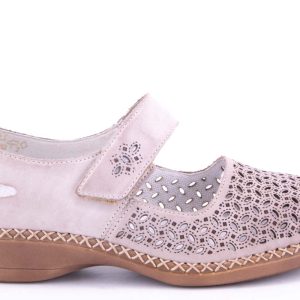 PANTOFI DAMA RIEKER PIELE NATURALA RIEK 413G8 /BEJ -