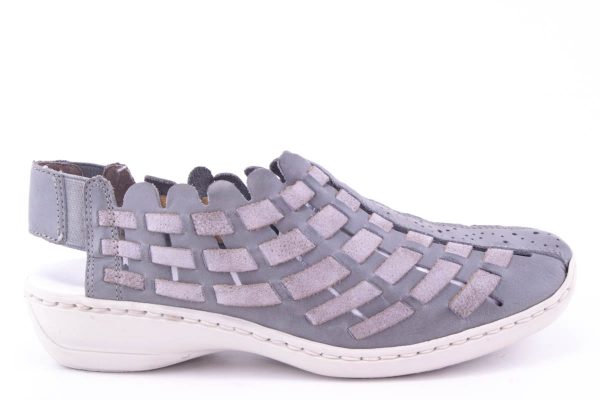 PANTOFI DAMA RIEKER PIELE NATURALA RIEK 413V8 /GRI -