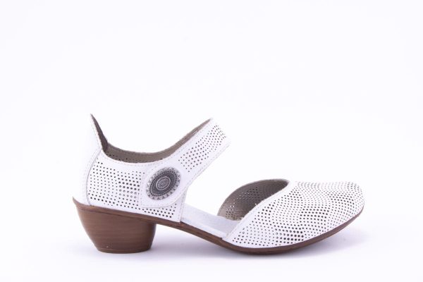 PANTOFI DAMA RIEKER PIELE NATURALA RIEK 43767 /ALB -
