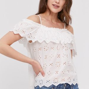 SS21-BDD02N_00X_F1.jpg Pepe Jeans Bluză femei, culoarea alb, material neted