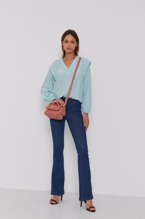 SS21-BDD0BB_60X_F1.jpg Sisley Bluză femei, culoarea turcoaz, material neted