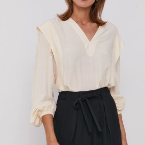 SS21-BDD0BC_01X_F1.jpg Sisley Bluză femei, culoarea crem, material neted