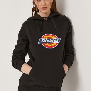 Dickies Bluză femei, culoarea negru, cu imprimeu