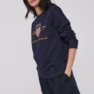 SS21-BLD0RR_59X_F1.jpg Gant Bluză femei, culoarea albastru marin, cu imprimeu