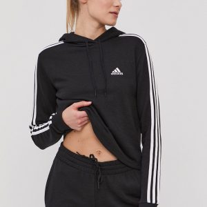 Adidas Bluză GM5582 femei, culoarea negru, material neted