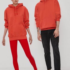 Adidas Originals Bluză HB8058 culoarea portocaliu, material neted
