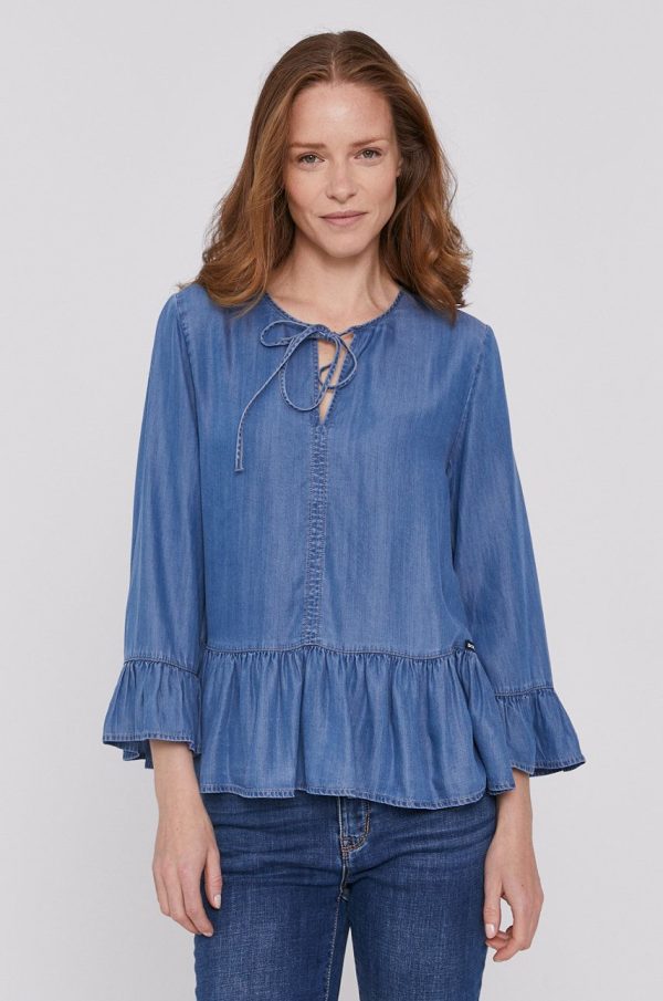 Dkny Bluză femei, material neted