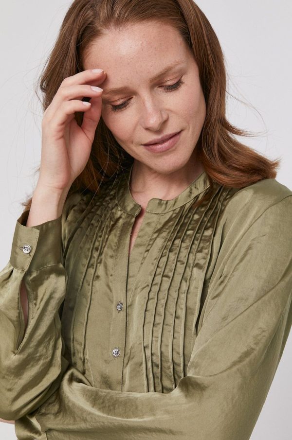 SS21-BUD02L_78X_F1.jpg Dkny Bluză femei, culoarea verde, material neted