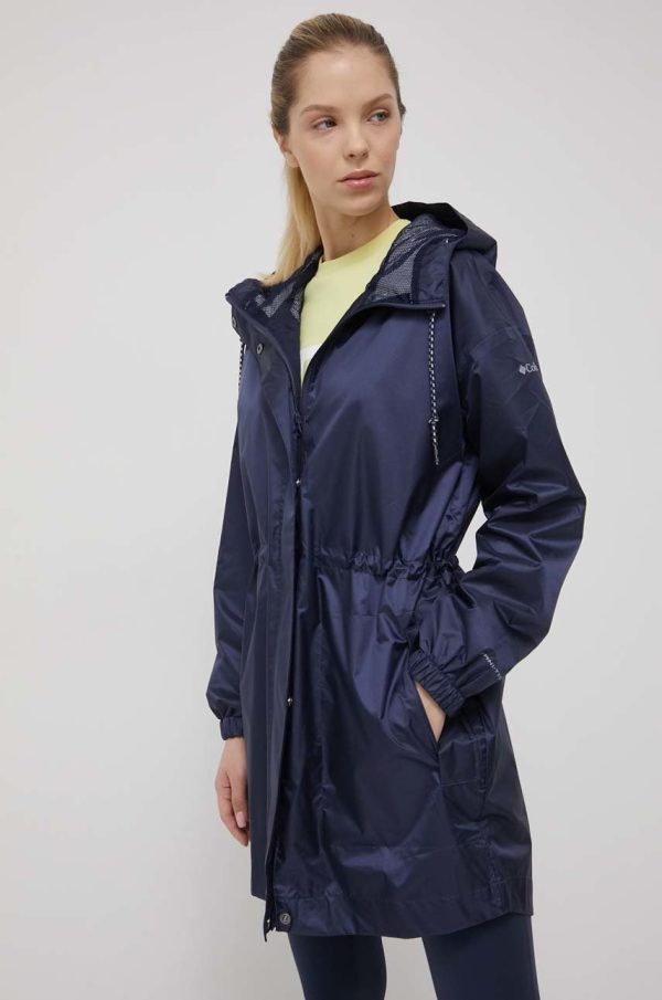 SS21-KUD0EF_59X_F1.jpg Columbia geaca de ploaie femei, culoarea albastru marin, de tranzitie