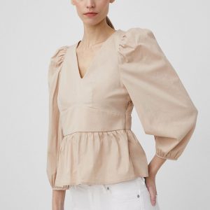 SS22-BDD00A_80X_F1.jpg Y.A.S bluza femei, culoarea bej, neted