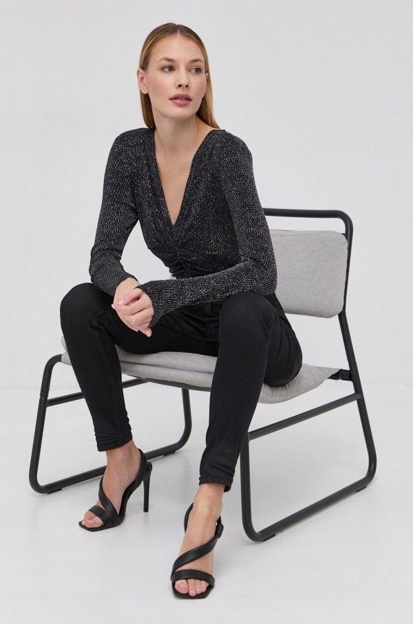 Morgan Bluză femei, culoarea negru, modelator